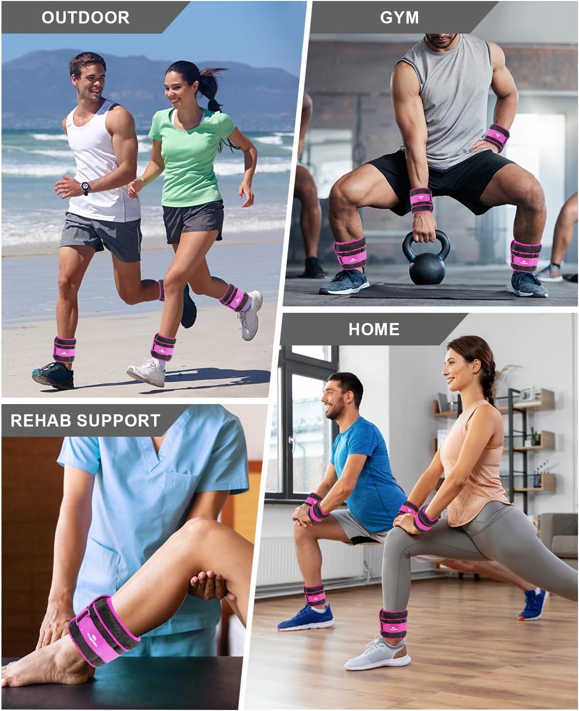 Adjustable Ankle Weights 5 LBS Pair with Removable Weight for Jogging, Gymnastics, Aerobics, Physical Therapy