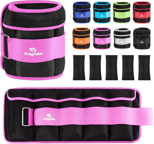 Adjustable Ankle Weights 5 LBS Pair with Removable Weight for Jogging, Gymnastics, Aerobics, Physical Therapy